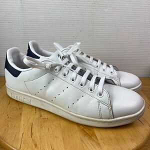 Adidas Stan Smith Men’s Leather Sneakers White Collegiate Navy Size 13 Lace-Up